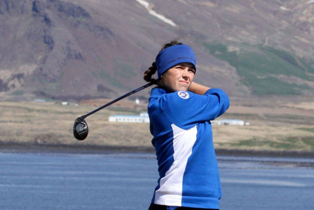 - Golfsamband Íslands Sunna Víðisdóttir á Smáþjóðaleikunum 2015 í Korpu.