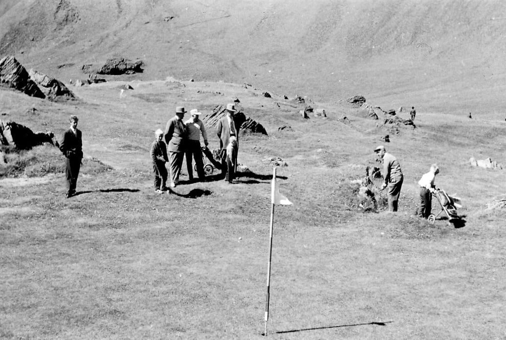 Frá Íslandsmótinu í golfi í Vestmannaeyjum árið 1959.